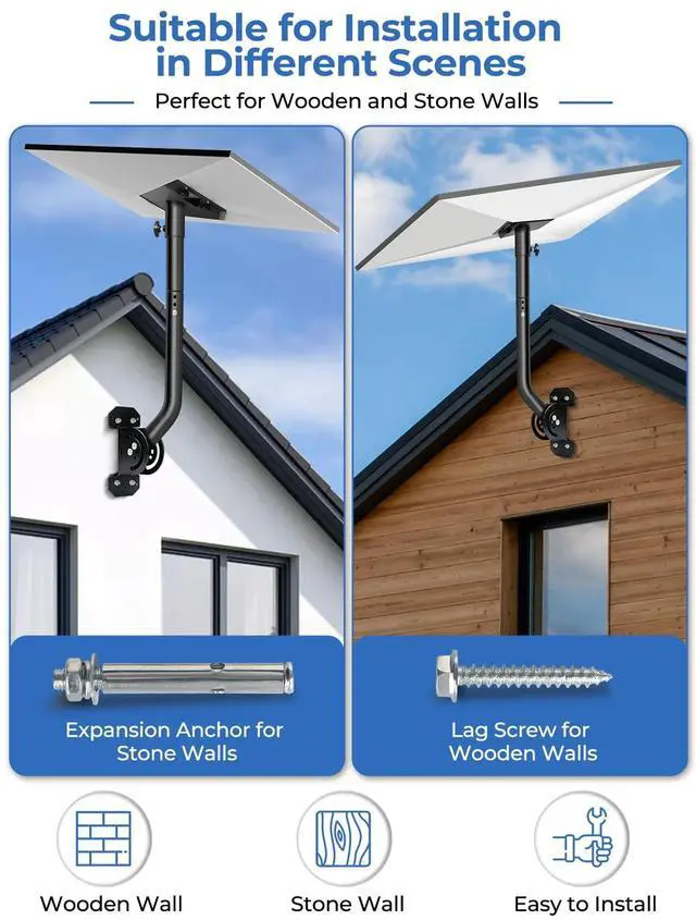 Alt view image 4 of 7 - Mount for Starlink Standard 4 4X Gen 3, Adjustable 25" Roof Mounting Kit | Include Aluminum Pipe Adapter, Adjustable Starlink Wall Mount, Long Heavy Duty Starlink Pole Mount, Easy Installation