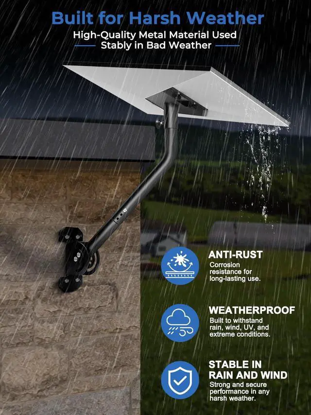 Alt view image 6 of 7 - Mount for Starlink Standard 4 4X Gen 3, Adjustable 25" Roof Mounting Kit | Include Aluminum Pipe Adapter, Adjustable Starlink Wall Mount, Long Heavy Duty Starlink Pole Mount, Easy Installation