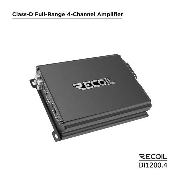 Alt view image 2 of 7 - DI1200-4 Full-Range Class-D 4-Channel Car Audio Amplifier 2400 Watt | 2-4 Ohm Stable MOSFET Power Supply Bridgeable