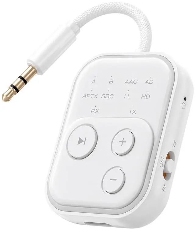Main image of Bluetooth 6.0 Audio Transmitter Receiver, Bluetooth Adapter for TV/Airplane | Dual Link for 2 Headphones, Qualcomm aptX LL, HD, 3.5mm AUX Audio Transmitter for Flight Trave, Gym, Low Latency