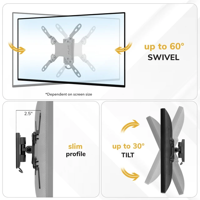 Alt view image 5 of 7 - RV TV Wall Mount - Dual Wall Plates - Move TV Between Indoor and Outdoor - Quick-Release Full Motion - Marine-Grade Rustproof Aluminum - 1943" TVs - VESA 75x75200x200-33 lbs - ±30° Tilt