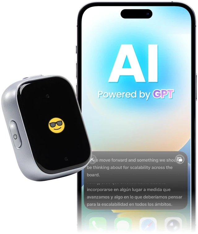 Main image of P1 64GB Wearable AI Voice Recorder and Note Taker for Meetings Real-Time Translation with USB-C, Cloud Storage, Privacy Controls, and Quick Charging for Extended Use