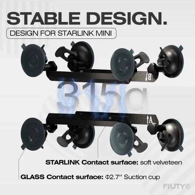 Alt view image 5 of 7 - for Starlink Mini Suction Cup Mount, Strong Suction Cup Mount for Starlink Mini Mounting on Car, Windows, Sunroofs,RVs, Boats, and Road Trips