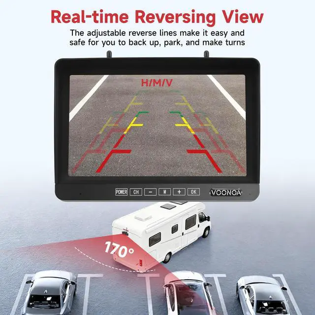 Alt view image 6 of 7 - Wireless RV Backup Camera System, Backup Camera for Truck | 9" 1080P DVR 4 Channels Monitor with 4 IP69 Waterproof IR Night Vision Side Rear View Back Up Cameras for Trailer Camper