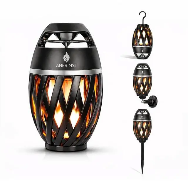 Main image of Unique Gifts for Men, Outdoor Bluetooth Speaker Waterproof Wireless with Torch LED Light, Birthday Gift for Boyfriend Him Dad, Cool for Garden, Patio, Outside (Black)
