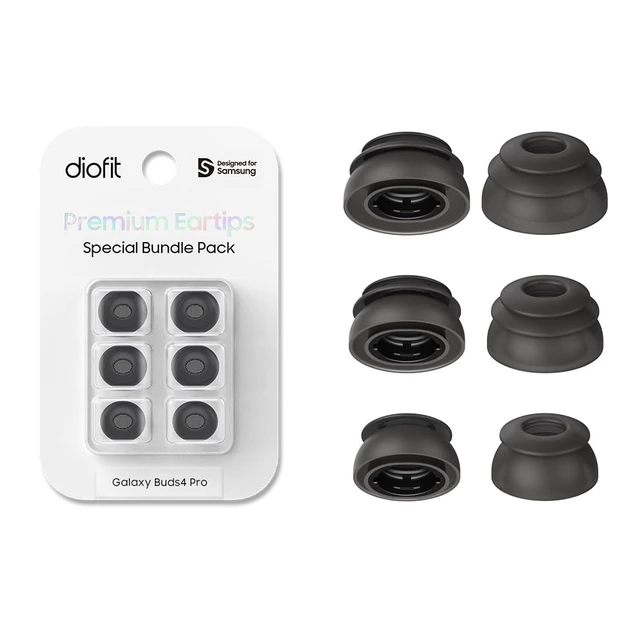 Alt view image 7 of 7 - Premium Multi-Flange Eartips for Galaxy Buds4 Pro Always Fits, Never Slips (Black)