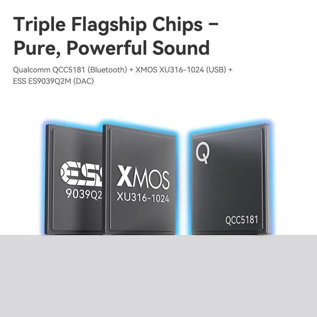 Alt view image 2 of 7 - Tea Pro Portable Headphone Amplifier with 0.95" Display, Ultra-Slim BT 5.4 USB Magnetic DAC AMP Design with ES9039Q2M, 3.5 & 4.4mm Outputs,768kHz/32bit, 2100mAh Battery for Hi-Fi Audio