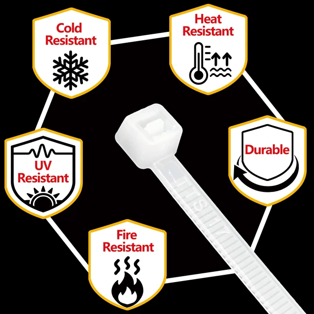 Alt view image 3 of 7 - White Zip Ties Assorted Sizes(4+6+8+12+14+18), 5000 Pack, Clear Zip Ties, White Cable Ties, Wire Ties, Zipties Clear
