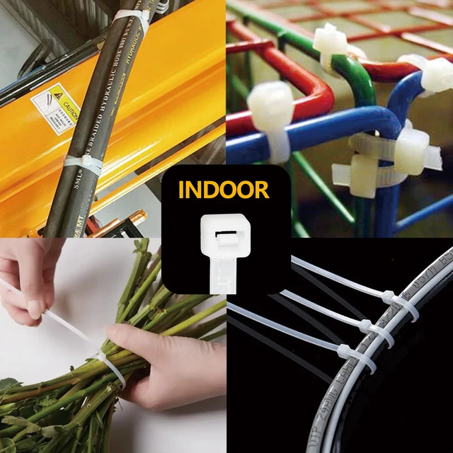 Alt view image 5 of 7 - White Zip Ties Assorted Sizes(4+6+8+12+14+18), 5000 Pack, Clear Zip Ties, White Cable Ties, Wire Ties, Zipties Clear