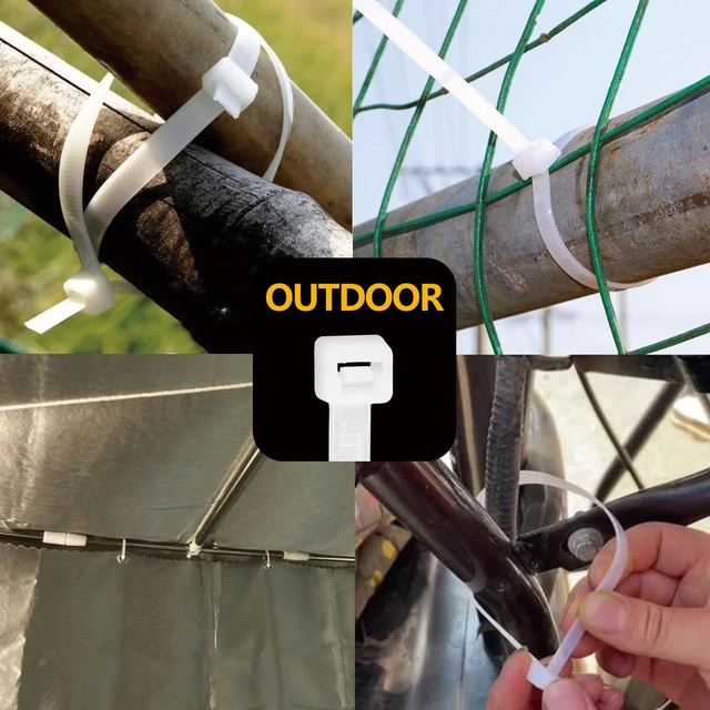 Alt view image 6 of 7 - White Zip Ties Assorted Sizes(4+6+8+12+14+18), 5000 Pack, Clear Zip Ties, White Cable Ties, Wire Ties, Zipties Clear