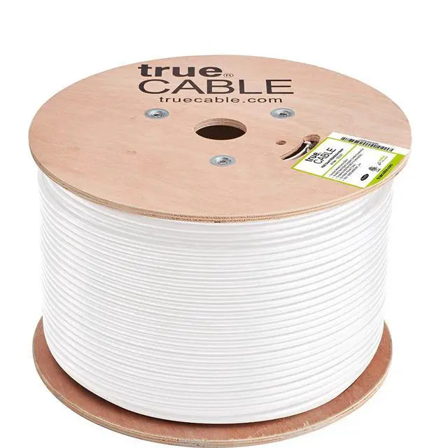 Alt view image 3 of 7 - TRUECABLE RG6 Outdoor Dual Shield Bulk Coaxial Cable, 1000ft, White, Direct Burial (CMX), 75 Ohm, 18 AWG Bare Copper Conductor, UV Resistant, 3GHz Sweep Tested