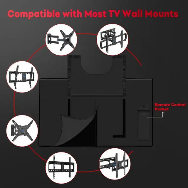Alt view image 6 of 7 - Outdoor TV Cover 70 to 75 Inch - 600D Waterproof Weatherproof TV Protector with Zipper for 70-75 Inch Flat Screen TVs, Heavy Duty Enclosure for Outside Use
