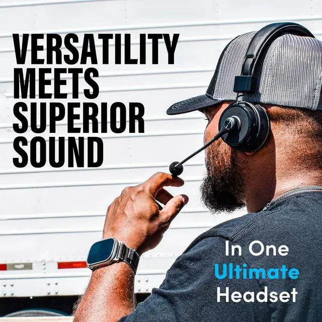 Alt view image 6 of 7 - Premium Elite Ultimate Single and Dual Ear 2-in-1 Bluetooth Headset Professional Noise Cancellation Head Set with Microphone USB-C Fast Charge & Long Battery Life