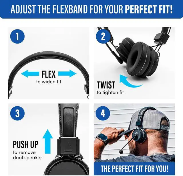 Alt view image 7 of 7 - Premium Elite Ultimate Single and Dual Ear 2-in-1 Bluetooth Headset Professional Noise Cancellation Head Set with Microphone USB-C Fast Charge & Long Battery Life