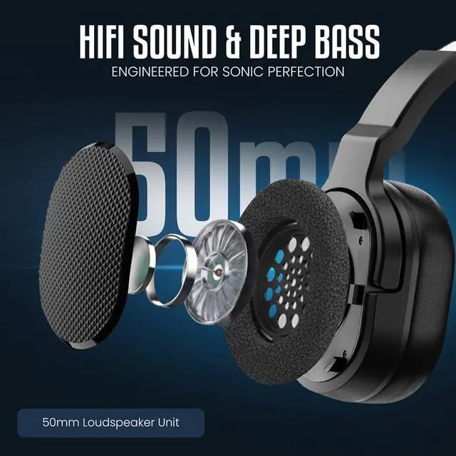 Alt view image 2 of 7 - Trucker Bluetooth Headset, Wireless Headset with Noise-Canceling Microphone, 2-in-One Convertible Mono & Stereo Design Headphones, All Day Extended Playtime for Work, Home, Hands-Free Driving