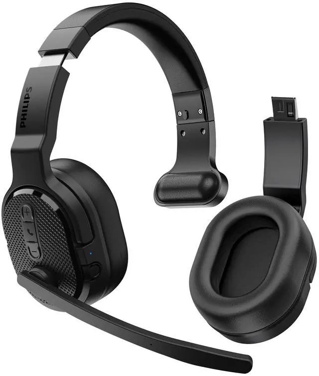 Main image of Trucker Bluetooth Headset, Wireless Headset with Noise-Canceling Microphone, 2-in-One Convertible Mono & Stereo Design Headphones, All Day Extended Playtime for Work, Home, Hands-Free Driving