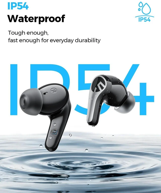 Alt view image 7 of 7 - C30 Wireless Earbuds Noise Cancelling Headphones, Black Bluetooth 6.0, LDAC Hi-Res, Hybrid ANC, Spatial Audio, 52H Playtime, 6-Mic ENC for Clear Calls, 12mm Driver, Multipoint, IP54