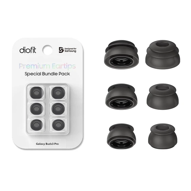 Alt view image 7 of 7 - Premium Multi-Flange Eartips for Galaxy Buds3 Pro (Black, Mixed(SML)) Always Fits, Never Slips