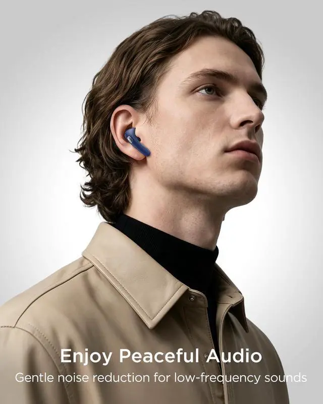 Alt view image 6 of 7 - T30 Noise Cancelling Earbuds with Phone Stand, Punchy Bass, 4-Mic, True Wireless Bluetooth 6.0 in Ear Headphones, 28H Playtime, IPX4 (Blue)