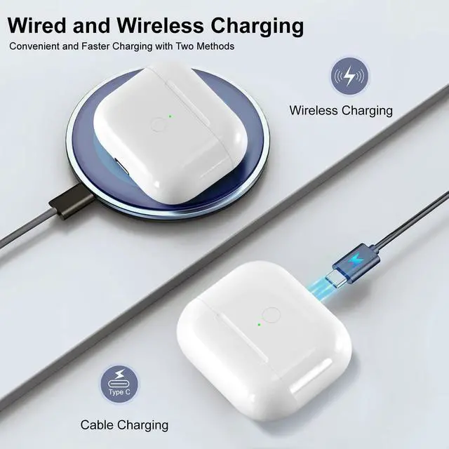 Alt view image 4 of 7 - Wireless Charging Case Replacement Compatible with AirPod 4th Generation, Air Pod 4 Charger Case to USB-C Without EarbudsWhite