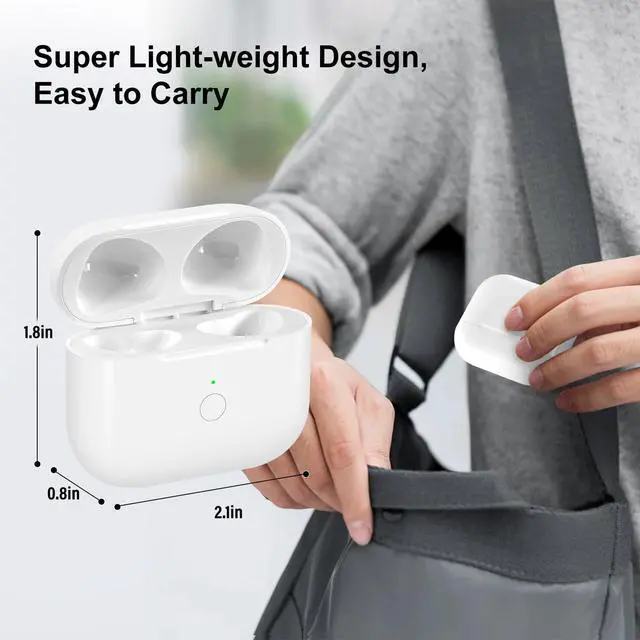 Alt view image 6 of 7 - Wireless Charging Case Replacement Compatible with AirPod 4th Generation, Air Pod 4 Charger Case to USB-C Without EarbudsWhite