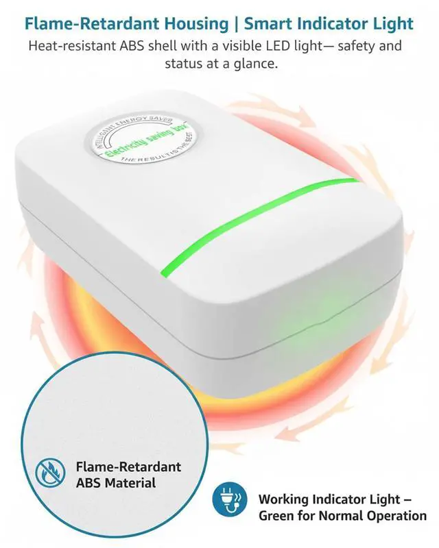 Alt view image 5 of 7 - Power Plug Pro Electricity Saving Box, 2026 New Power Factor Saver Plug in, Energy Savings Device with Voltage Optimization, Automatic Stable Voltage Regulator for Home Office (Style B-2PCS)