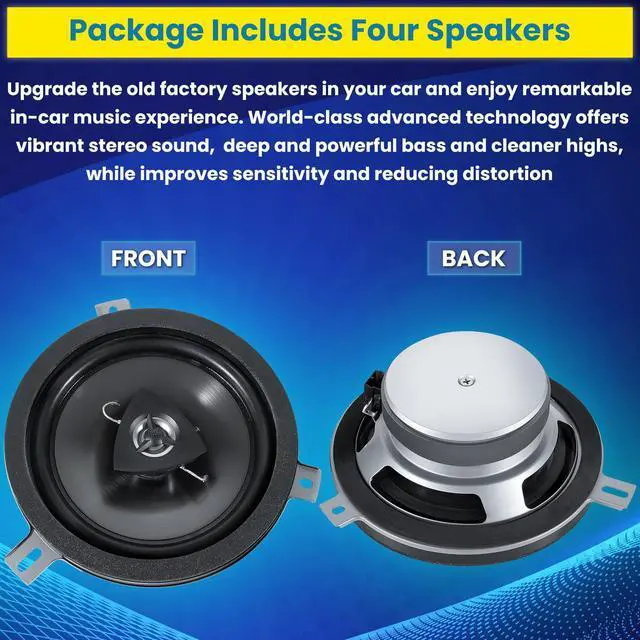 Alt view image 7 of 7 - 4 Pack Speaker Upgrade For 2007-2018 Jeep Wrangler JK JKU & Grand Cherokee, Commander, Liberty, Dodge Challenger, Durango, Dakota, Nitro, Chrysler 6.5 Inch 2-Way Car Audio Speaker Replace OEM 77KICK10