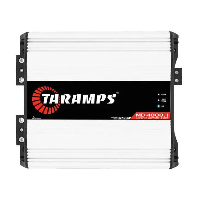 Main image of Taramps MD 4000.1 1 Ohm Car Audio Amplifier, 4000W RMS Full Range Digital Monoblock Class D Mosfet Amp, Crossover High/Low Pass Filter, Bass Boost, Gain Control LED Power Indicator, High Performance