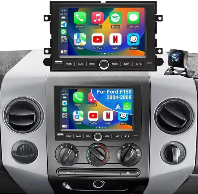 Main image of 5GWiFi Upgrade Radio for Ford F150 2004-2008, F350/F250 2006-2016, Expedition 2007-2014, Explorer Mustang E150/E250/E350 Taurus Edge 7" Touchscreen Stereo, Wireless Carplay Android Auto GPS FM Camera