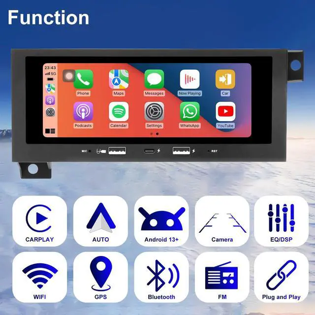 Alt view image 3 of 7 - Car Radio for Dodge Ram 1500 2500 3500 1994-2001, Jeep Grand Cherokee 1996-1998, Wrangler 1997-2002, Chrysler Town & Country 1990-2000,6.86'' Touchscreen Stereo CarPlay Android Auto GPS Bluetooth WiFi
