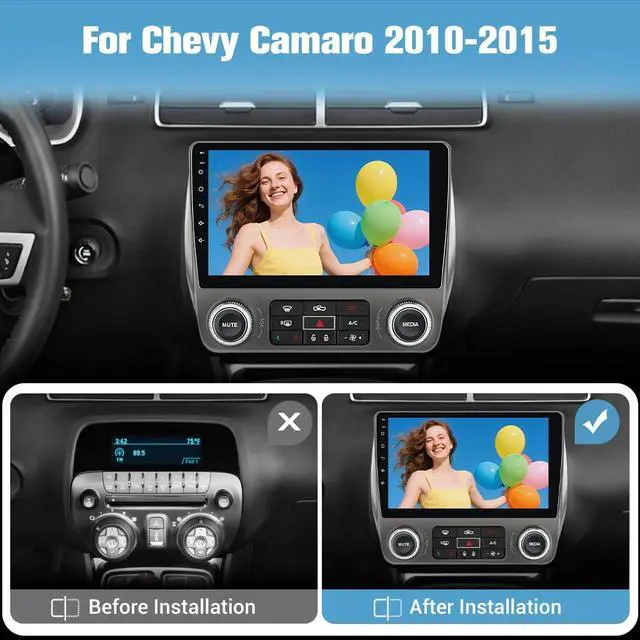 Alt view image 2 of 7 - Car Radio Stereo for Chevy Camaro 2010-2015 CarPlay Android Auto | 5G WiFi 2G RAM 64G ROM Biult in Wireless CarPlay Android Auto BT 5.0 GPS Navigation DSP SWC with 1080P Backup Camera