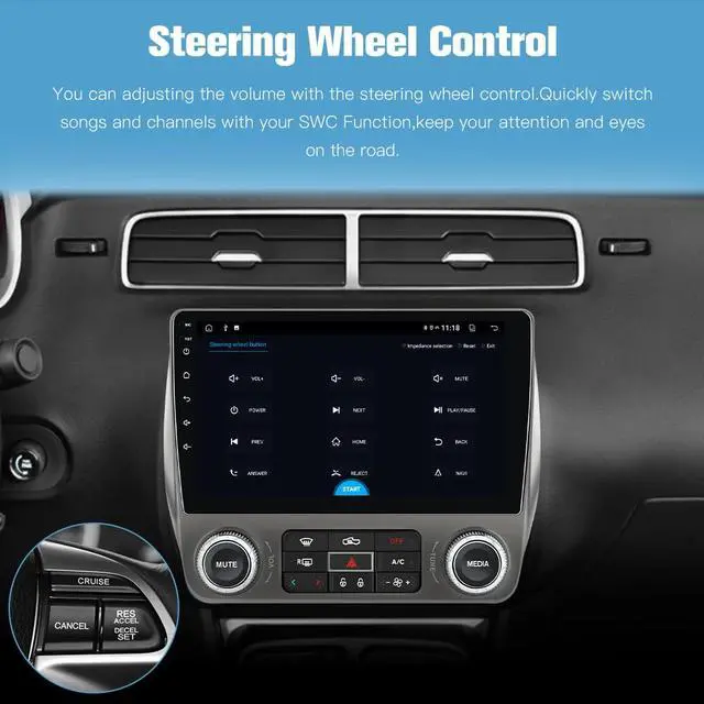 Alt view image 7 of 7 - Car Radio Stereo for Chevy Camaro 2010-2015 CarPlay Android Auto | 5G WiFi 2G RAM 64G ROM Biult in Wireless CarPlay Android Auto BT 5.0 GPS Navigation DSP SWC with 1080P Backup Camera