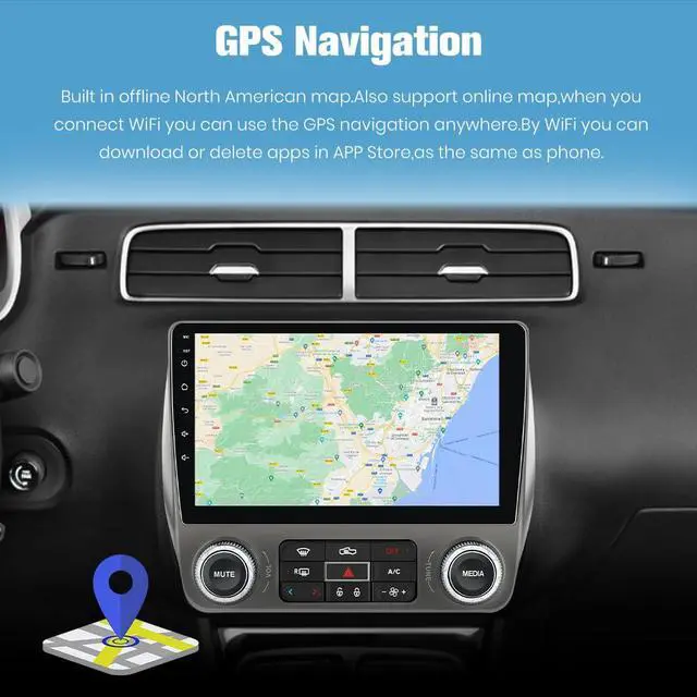 Alt view image 5 of 7 - Car Radio Stereo for Chevy Camaro 2010-2015 CarPlay Android Auto | 5G WiFi 2G RAM 64G ROM Biult in Wireless CarPlay Android Auto BT 5.0 GPS Navigation DSP SWC with 1080P Backup Camera