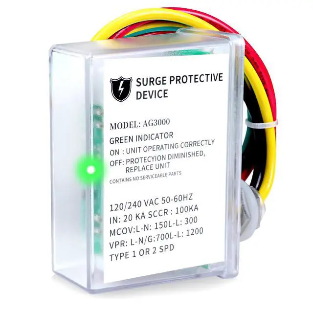 Main image of AG3000 HVAC Surge Protector, 120/240V Mini Split Protection Device | PMOV surge protection with Type 4X enclosure and LED status indicator for mini split, AC condenser and HVAC systems