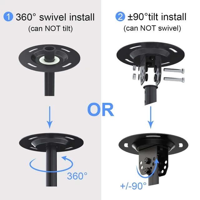 Alt view image 5 of 7 - Ceiling TV Wall Mount Fits 37-75 inch LCD LED Plasma Monitor Flat Panel Screen Display with VESA 600x400 (Max) Loaded up to 132lbs Height Adjustable MC5602