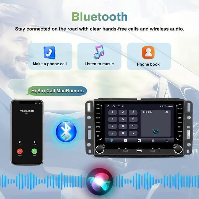 Alt view image 4 of 7 - 4Core 64GB Radio for Chevy Silverado 1500 2500 3500 2007-2013 | for Silverado GMC Sierra Acadia Touch Screen Android Stereo, CarPlay Android Auto, AM FM DSP, Camera