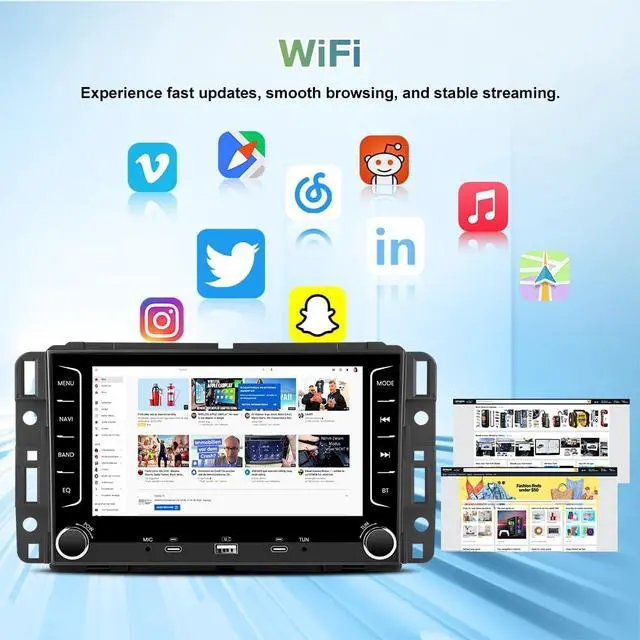 Alt view image 6 of 7 - 4Core 64GB Radio for Chevy Silverado 1500 2500 3500 2007-2013 | for Silverado GMC Sierra Acadia Touch Screen Android Stereo, CarPlay Android Auto, AM FM DSP, Camera