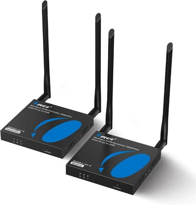 Main image of Wireless HDMI Transmitter and Receiver 4K30Hz 165ft 1-Way IR Loop Out | HDMI Wireless Extender, Wireless HDMI Transmitter 1-to-4 Support, 5GHz, Low Latency, SSID Pairing, 24/7 Operation