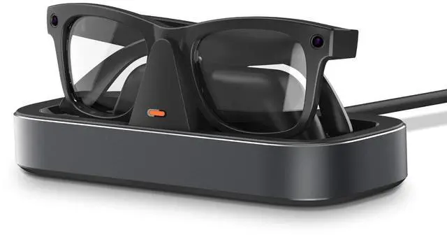Main image of Charging Station for Ray-Ban Meta Glasses (Space Gray) | Charger Compatible with Wayfarer, Skyler, Headliner & Oakley Meta HSTN, One-Hand Charging Dock with LED Indicator