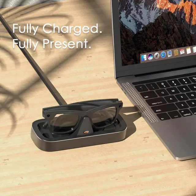 Alt view image 7 of 7 - Charging Station for Ray-Ban Meta Glasses (Space Gray) | Charger Compatible with Wayfarer, Skyler, Headliner & Oakley Meta HSTN, One-Hand Charging Dock with LED Indicator