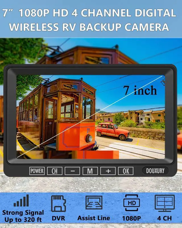 Alt view image 6 of 7 - FHD 1080P 2 Digital RV Wireless Backup Camera System for RV Trailer Truck Bus Motorhomes 5th Wheels 4CH 7'' Monitor Highway Monitoring System IP69K Waterproof Super Night Vision Strong Signal