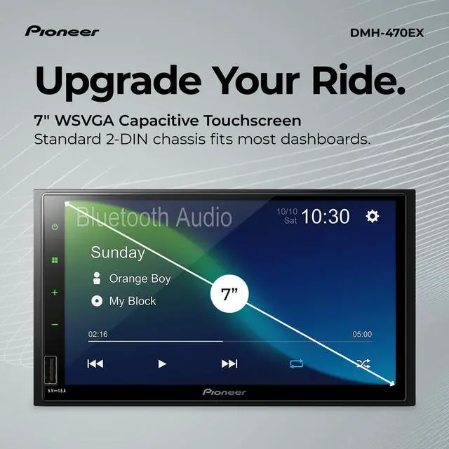 Alt view image 2 of 5 - DMH-470EX 7" Touchscreen Double Din Car Stereo | Digital Multimedia Receiver, Bluetooth, AUX Input, Weblink, Smartphone Integration, Rear Camera Input