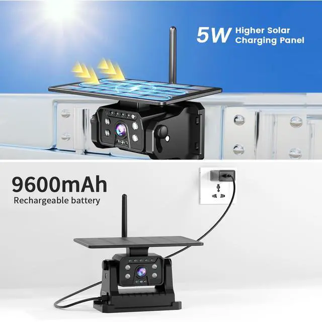 Alt view image 3 of 7 - Magnetic Solar Wireless Backup Camera, 1-Min Install, 7" 1080P Monitor, No Delay, No-Drill, IR Night Vision, 150° Wide Angle, Auto Sleep, IP69 Waterproof, Rechargeable Battery for Truck RV Trailer