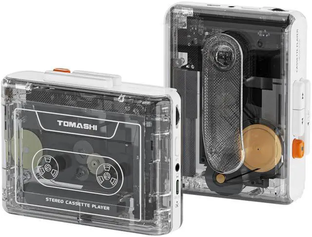 Main image of Portable Cassette Player with Bluetooth Transmitter, Cassette Stereo Player with Type-C Charging, Built-in Battery, Belt Clip, and Earphone Jack for Wireless Music Playback