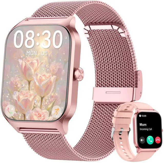 Main image of Smart Watch Women Men, 1.85 Reloj Inteligente para mujer hombre, Make/ Answer Call, Health Monitor/Blood Pressure, 110+ Sports Modes, Voice Control, IP68 Waterproof Compatible with Android & iPhone