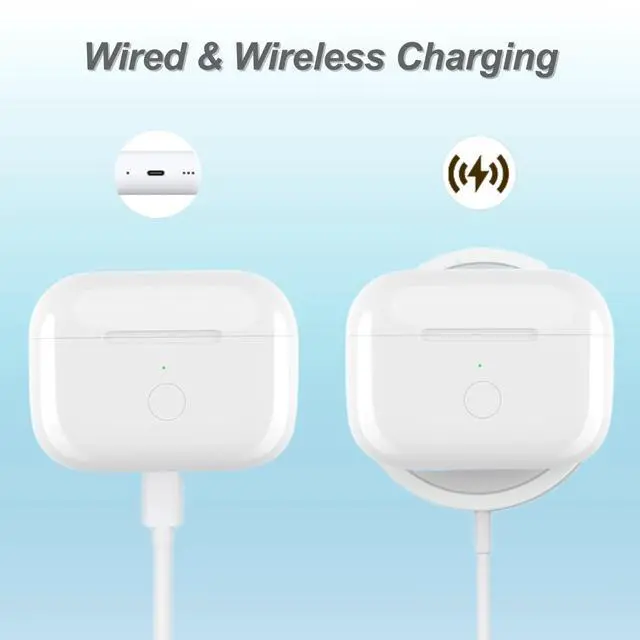 Alt view image 7 of 7 - Replacement Charging Case for AirPod Pro 2 and 1 gen, Wireless Charging Cases Compatible with AirPod Pro 1st / 2nd, Wired and Wireless Charging, Bluetooth Pairing Sync, USB C Port