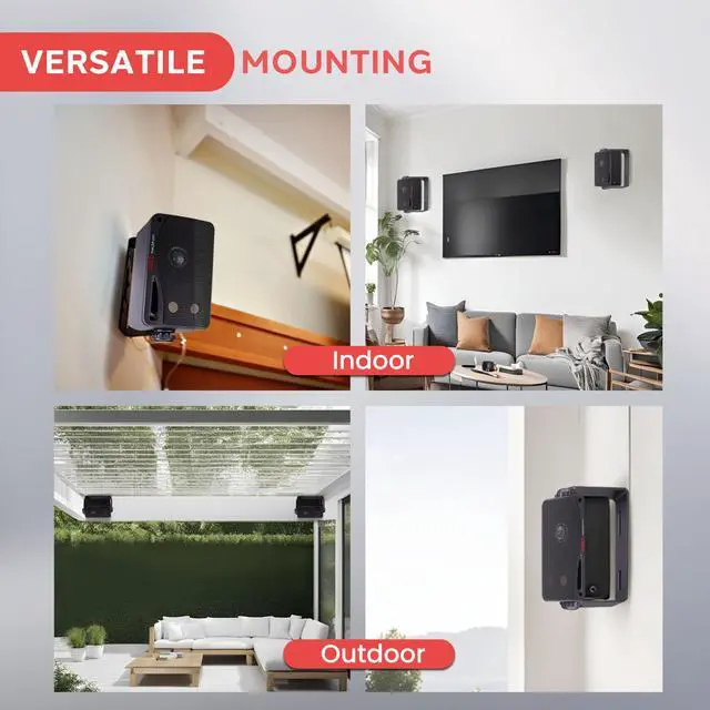 Alt view image 4 of 7 - Outdoor Waterproof Wireless Bluetooth Speaker - 3.5 Inch Pair 3-Way Active Passive Weatherproof Wall, Ceiling Mount Dual Speakers System w/Heavy Duty Grill, Patio, Indoor Use - PDWR42BBT (Black)