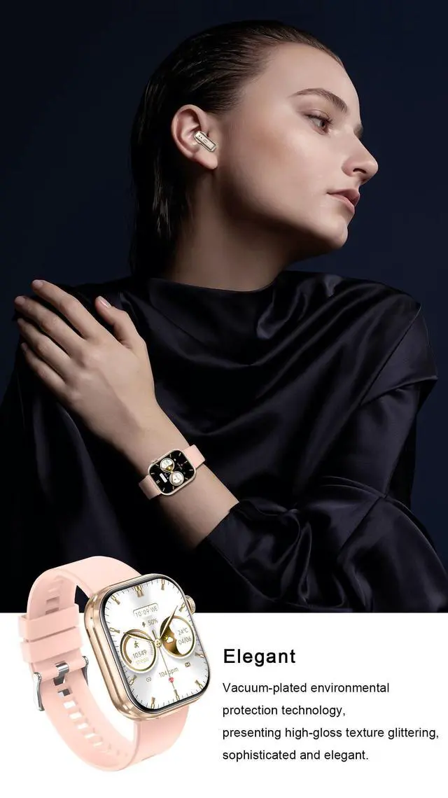 Alt view image 7 of 7 - Smart Watch with Earbuds,2.02" HD Screen,2 in 1 Smart Watches for Women,Waterproof Fitness Tracker Watch with Wireless Earphone Compatible for Android iOS with Sports Monitor Sleep