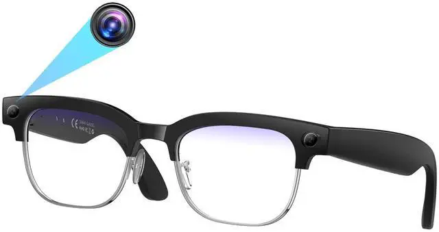 Main image of 800W Ai Smart Glasses with Camera 1080P HD Video Recording, AI Translator for 160 Languages, GPT Object Recognition, Bluetooth Audio, Photochromic Lenses, 290mAh Long Battery for Travel Sports