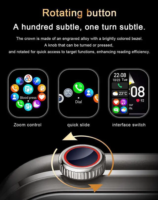 Alt view image 7 of 7 - Smart Watch with Earbuds for Women, 2'' HD (Answer/Make Calls) 2 in 1 Smartwatches and Headphones,100+ Sport Modes Fitness Tracker with Heart Rate/Sleep, Compatible iPhone/Samsung/Android